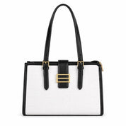 Clara Croc Tote Weiß Schwarz