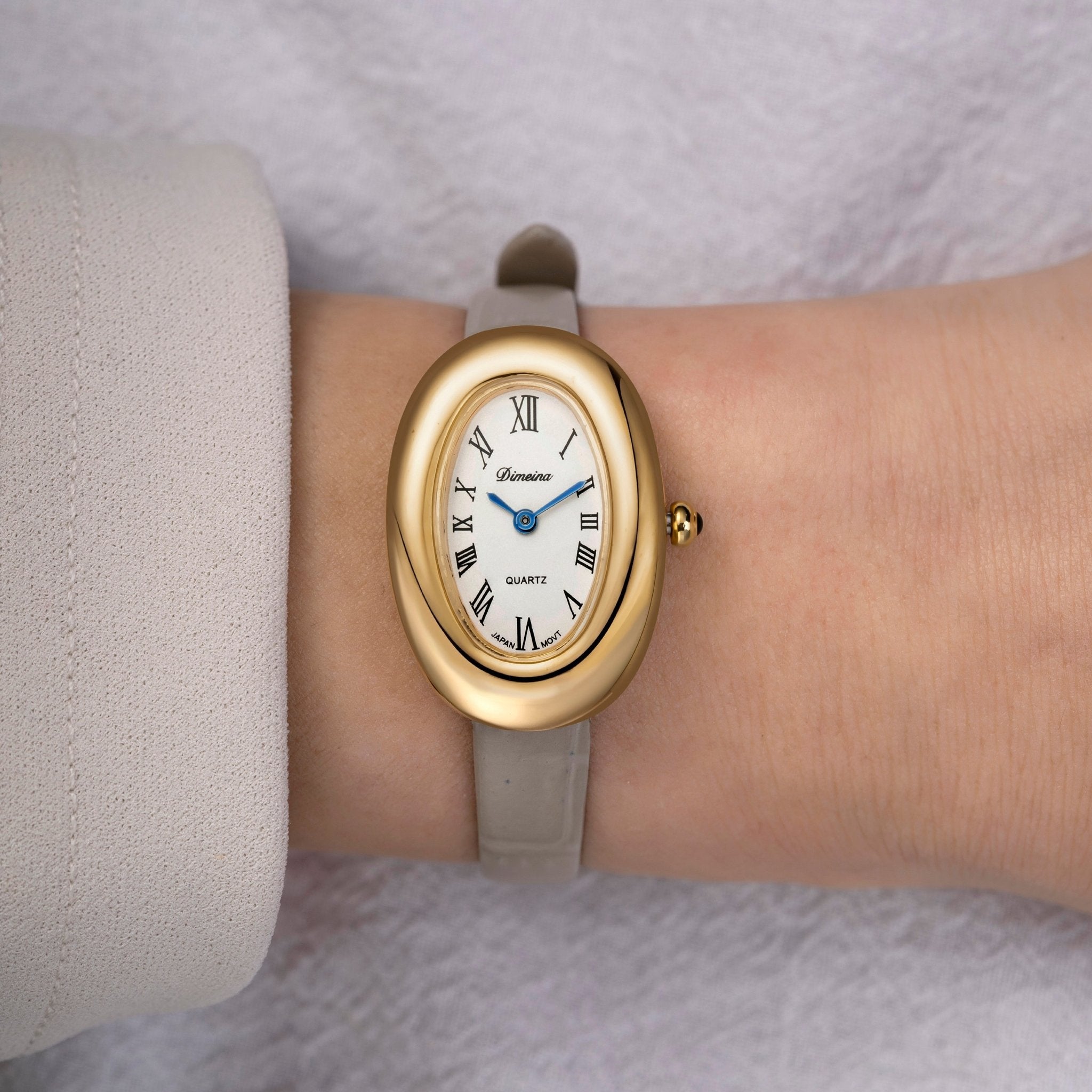 Elvina Grijs Leren Goud