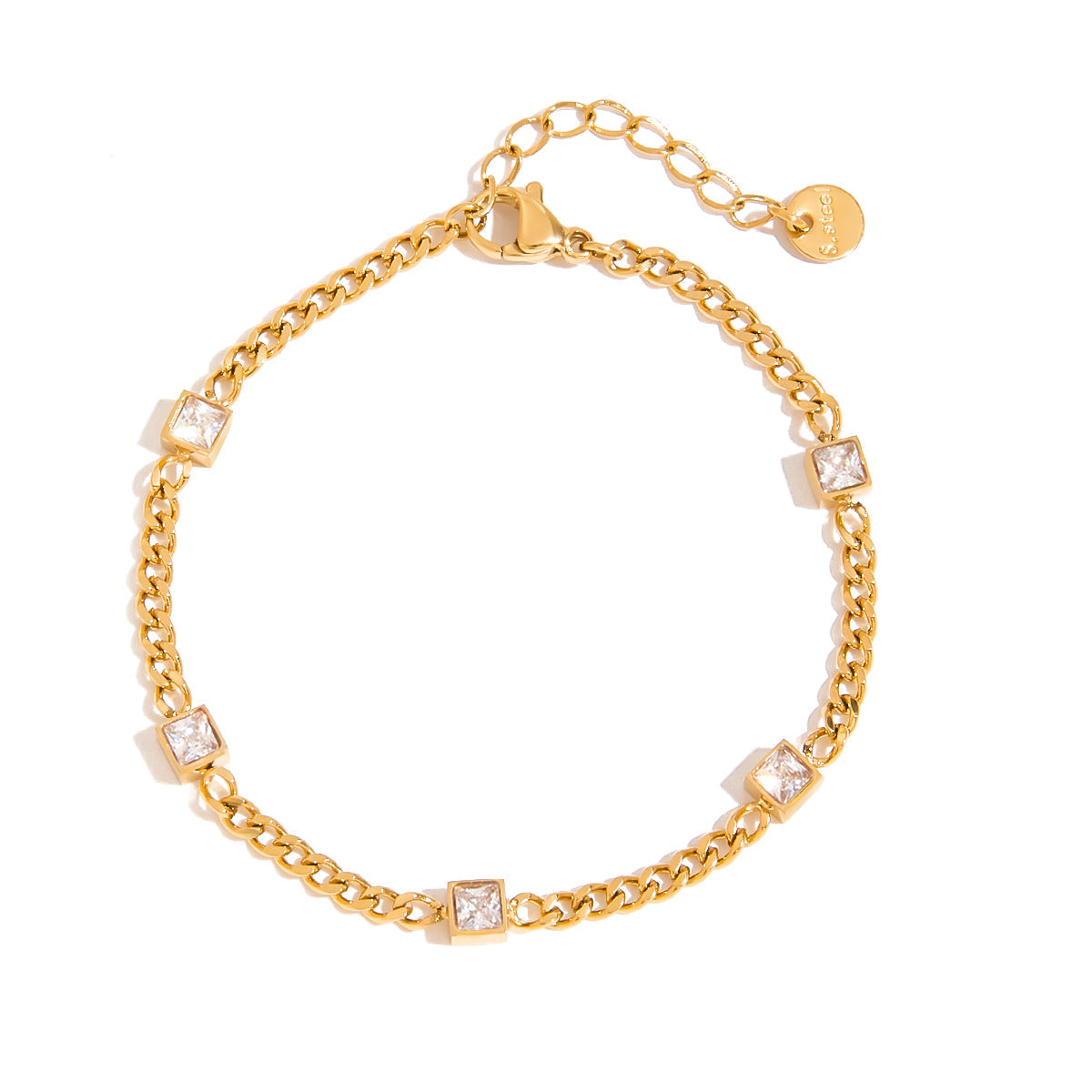 Aristea Gem Chain Bracelet | 18K Gold-Plated