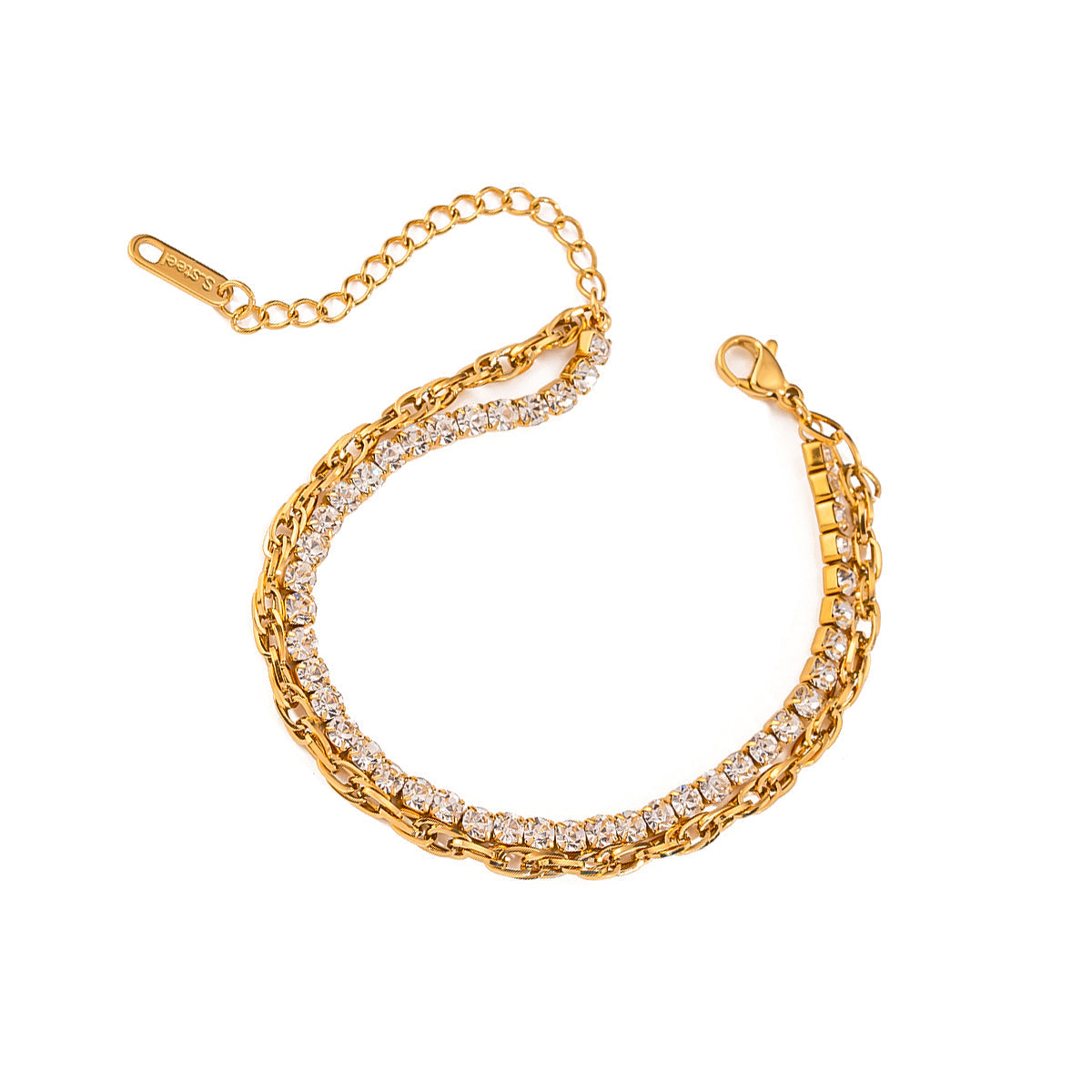 Dahlia Duo Chain Bracelet | 18K Gold-Plated