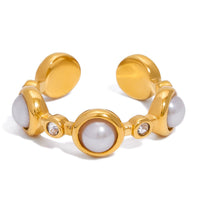 Ayana Pearl Cuff Ring | 18K Gold-Plated