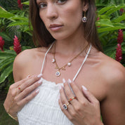 Esme Ruby Heart Ring | 18K Gold-Plated