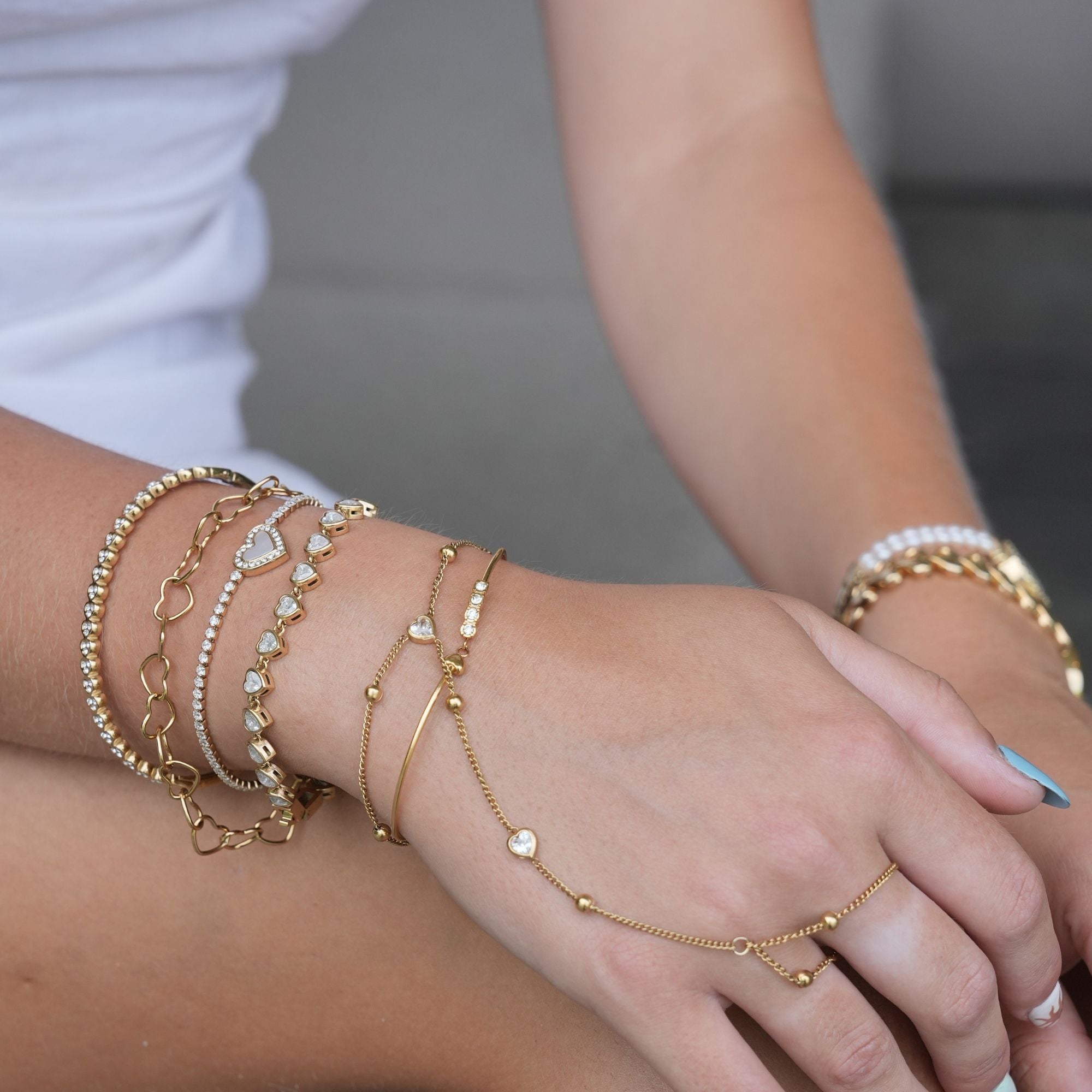Sophia Bead Ring Bracelet | 18K Gold-Plated