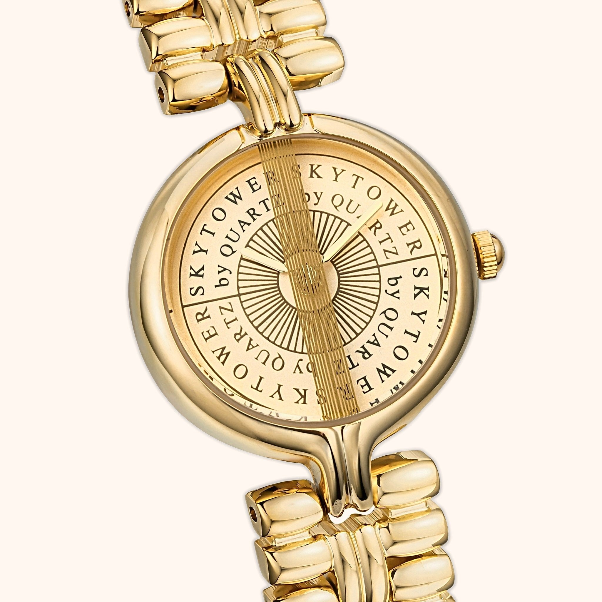 OhKlassy Amalia Gold women's vintage-inspired watch, dial close-up