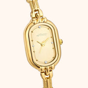 OhKlassy Amara Gold women's vintage-inspired watch, dial close-up