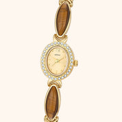 OhKlassy Anna Gold women's vintage-inspired watch, dial close-up