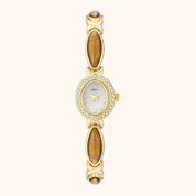 OhKlassy Anna White Gold women's vintage-inspired watch, front view