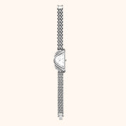 Orologio da donna OhKlassy Aurelia Silver in stile vintage, con dettagli sul bracciale e sulla chiusura