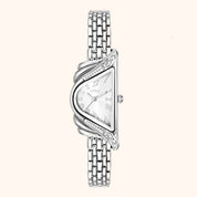 Orologio da donna OhKlassy Aurelia Silver in stile vintage, vista frontale