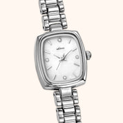 OhKlassy Aurora Silver women's vintage-inspired watch, dial close-up