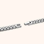OhKlassy Beatrice Silver women's vintage-inspired watch, bracelet and clasp detail