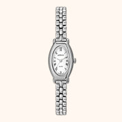 OhKlassy Beatrice Silver women's vintage-inspired watch, front view
