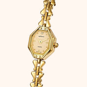 OhKlassy Celeste Gold women's vintage-inspired watch, angled side view