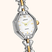 OhKlassy Celeste Two-Tone women's vintage-inspired watch, dial close-up