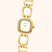 OhKlassy Colette Gold women's vintage-inspired watch, dial close-up