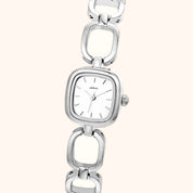 OhKlassy Colette Silver women's vintage-inspired watch, dial close-up