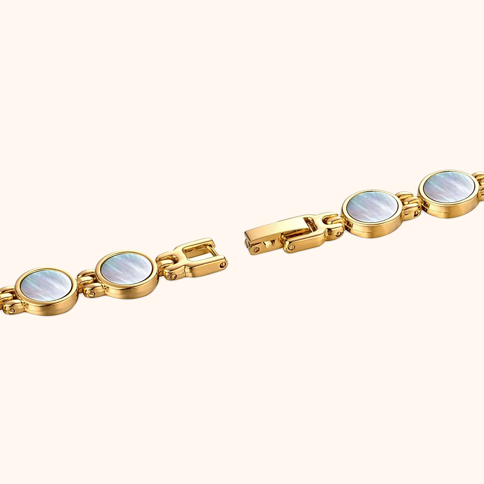 OhKlassy Coral Moon Gold women's vintage-inspired watch, bracelet and clasp detail