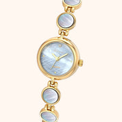OhKlassy Coral Moon Gold women's vintage-inspired watch, dial close-up
