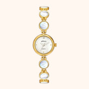 OhKlassy Coral Pearl Gold – Vintage-inspirierte Damenuhr, Vorderansicht