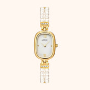 OhKlassy Davina Pearl Gold vintage-geïnspireerd dameshorloge, vooraanzicht