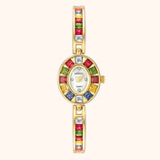 OhKlassy Delphine Gold women's vintage-inspired watch, front view