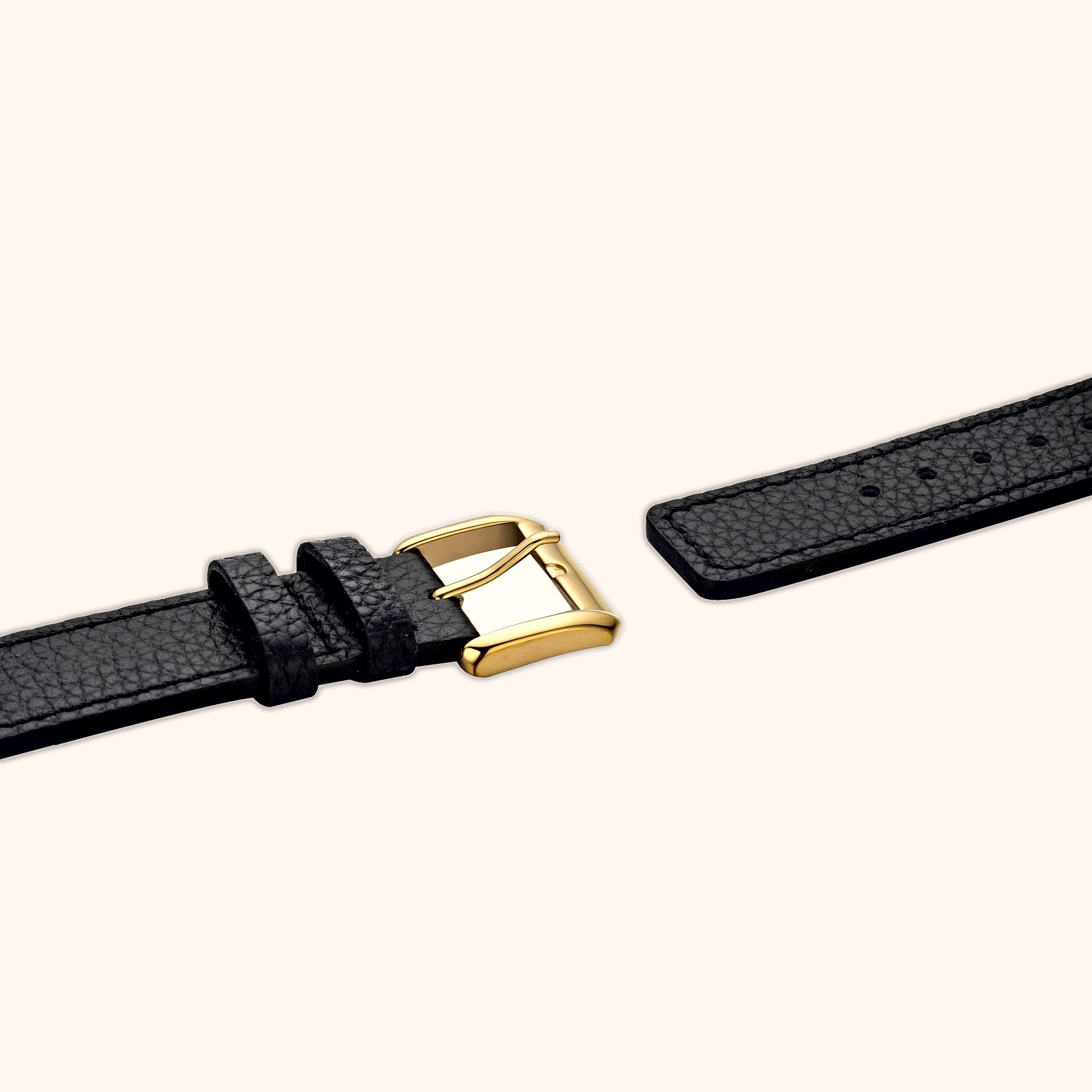 OhKlassy Elena – Vintage-inspirierte Damenuhr aus Leder in Gold, Details zu Armband und Schließe