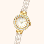 OhKlassy Elina Gold – Vintage-inspirierte Damenuhr, Nahaufnahme des Zifferblatts