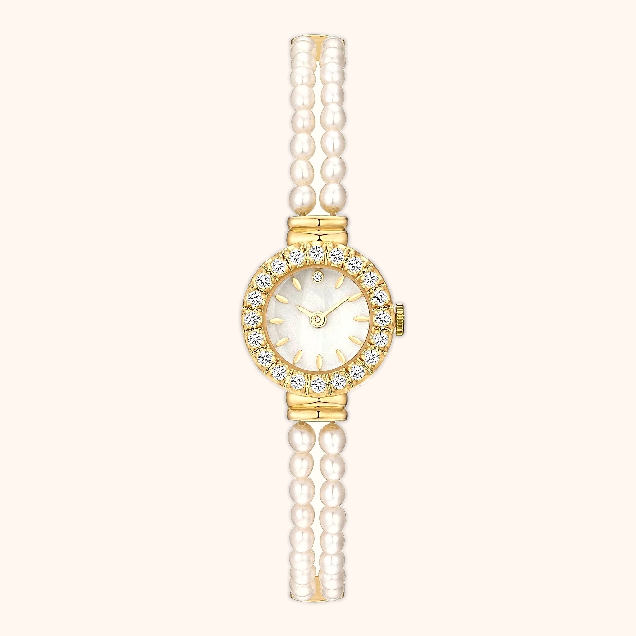 OhKlassy Elina Gold women's vintage-inspired watch, front view