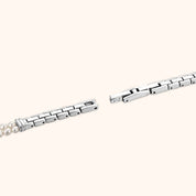 OhKlassy Elina Silver women's vintage-inspired watch, bracelet and clasp detail