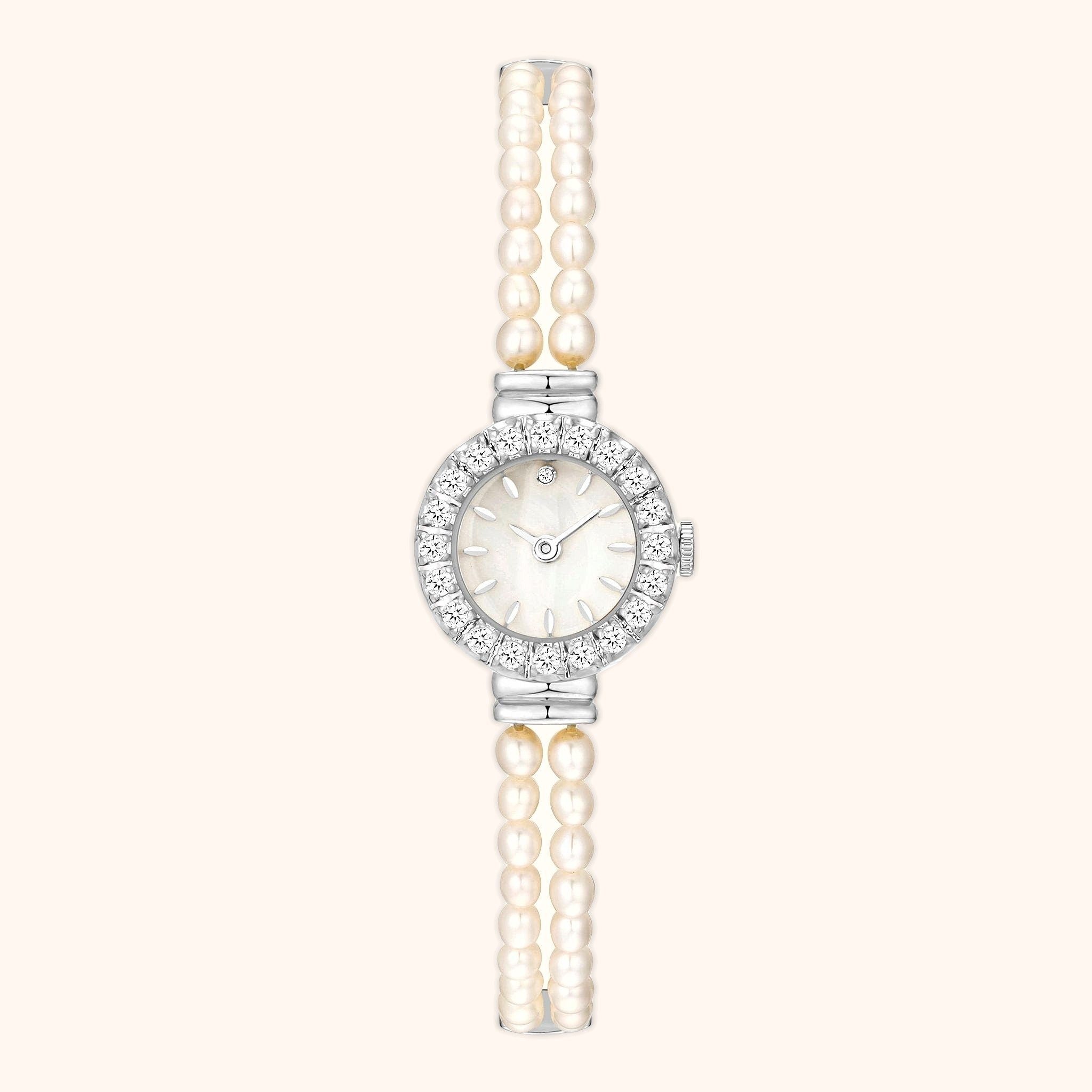 OhKlassy Elina Silver women's vintage-inspired watch, front view