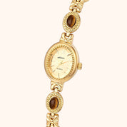 OhKlassy Eloise Gold women's vintage-inspired watch, dial close-up