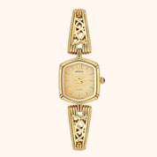 OhKlassy Elora Gold women's vintage-inspired watch, front view