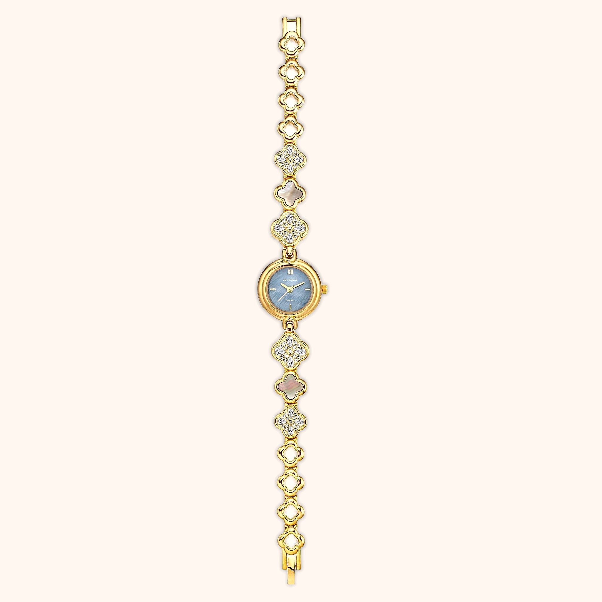 OhKlassy Emily Gold women's vintage-inspired watch, full length view