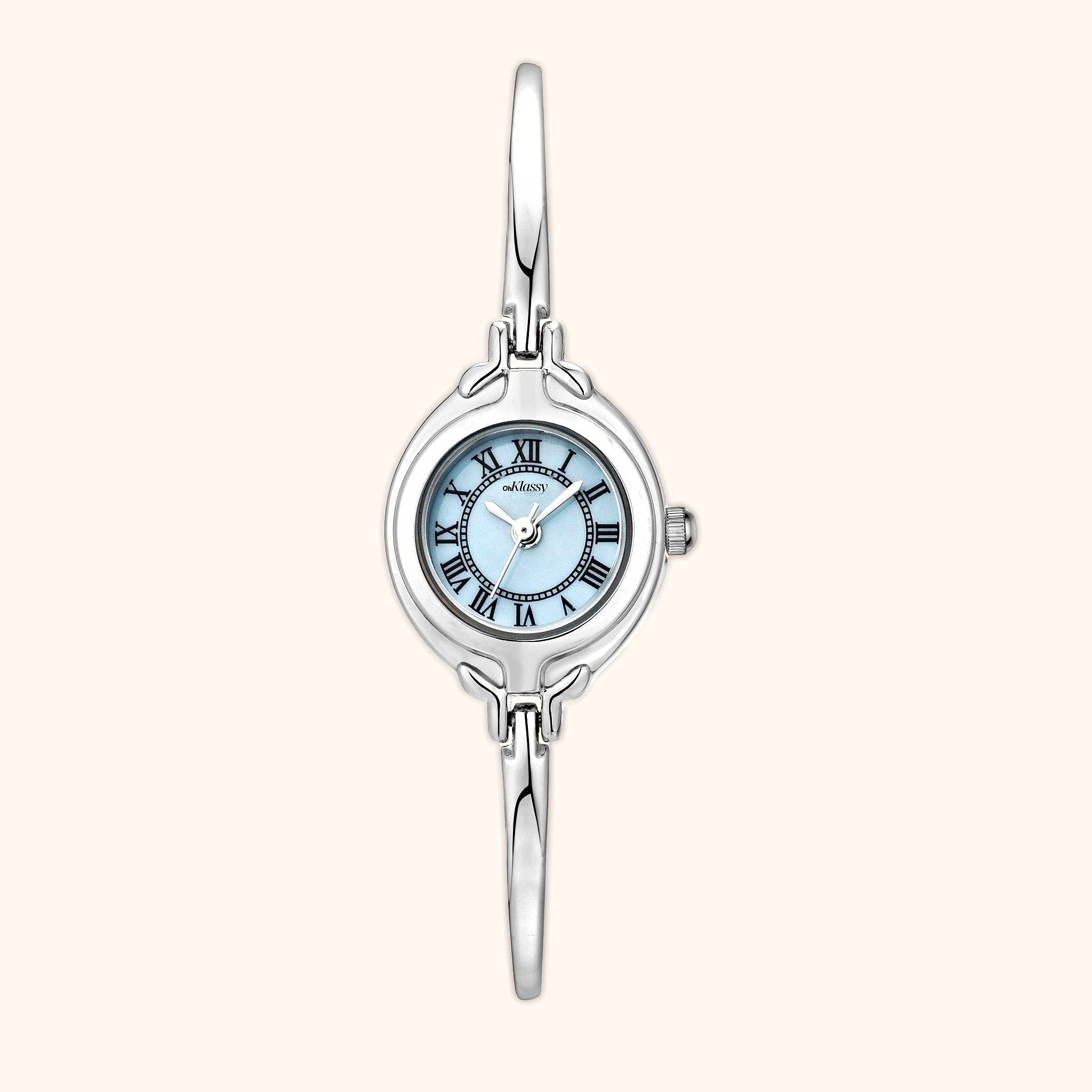 OhKlassy Emma Blue Silver – Vintage-inspirierte Damenuhr, Vorderansicht