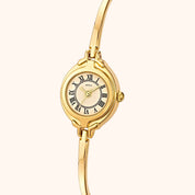OhKlassy Emma Gold women's vintage-inspired watch, angled side view