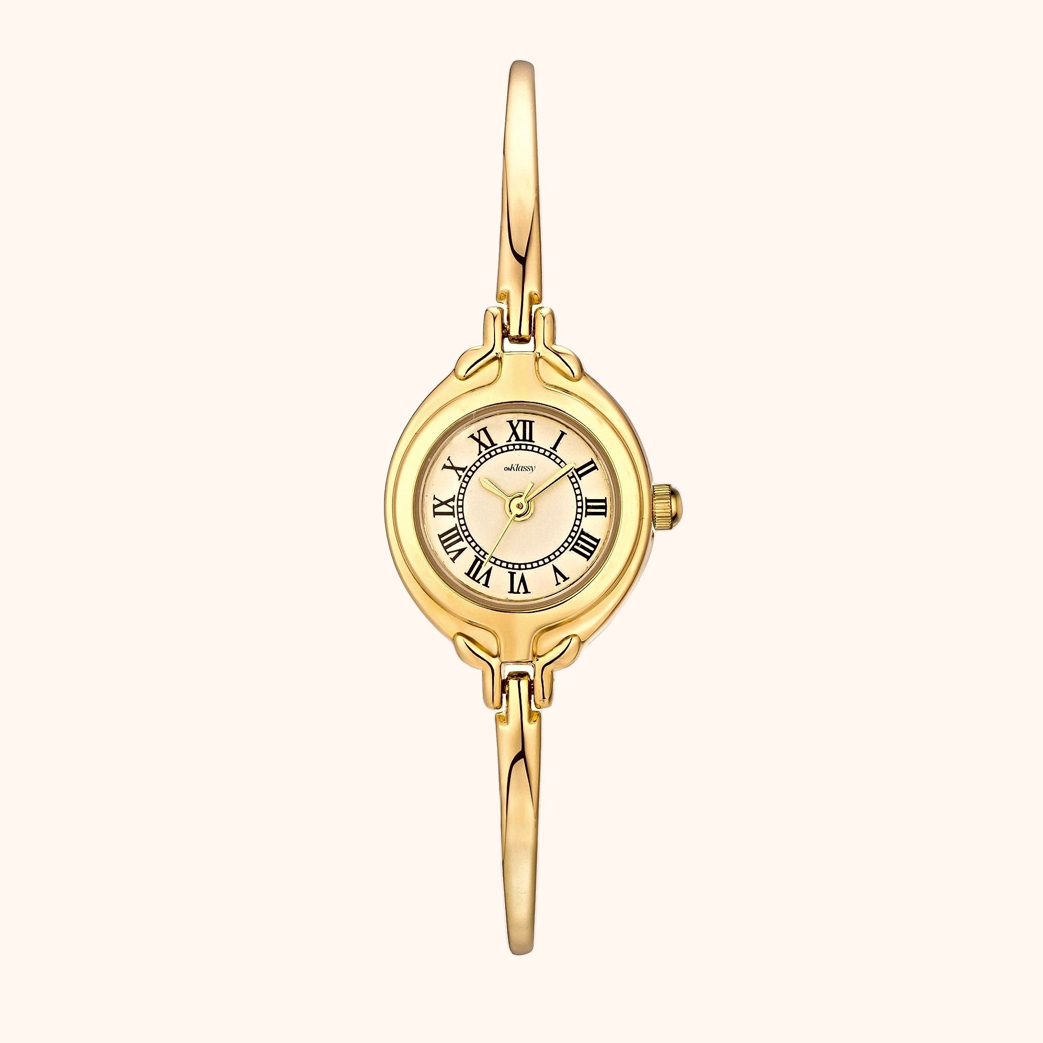 OhKlassy Emma Gold – Vintage-inspirierte Damenuhr, Vorderansicht