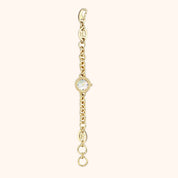 OhKlassy Estelle Gold women's vintage-inspired watch, bracelet and clasp detail