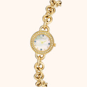 OhKlassy Estelle Gold women's vintage-inspired watch, dial close-up