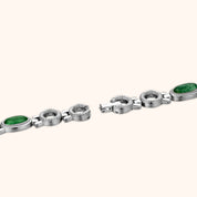 OhKlassy Gabriella Silver women's vintage-inspired watch, bracelet and clasp detail