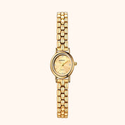 Orologio da donna OhKlassy Isabella Gold in stile vintage, vista frontale