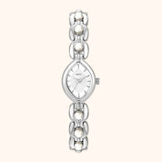 OhKlassy Isara Silver – Vintage-inspirierte Damenuhr, Vorderansicht