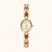 OhKlassy Ismara Gold women's vintage-inspired watch, front view