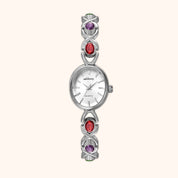 OhKlassy Ismara Silver vintage-geïnspireerd dameshorloge, vooraanzicht