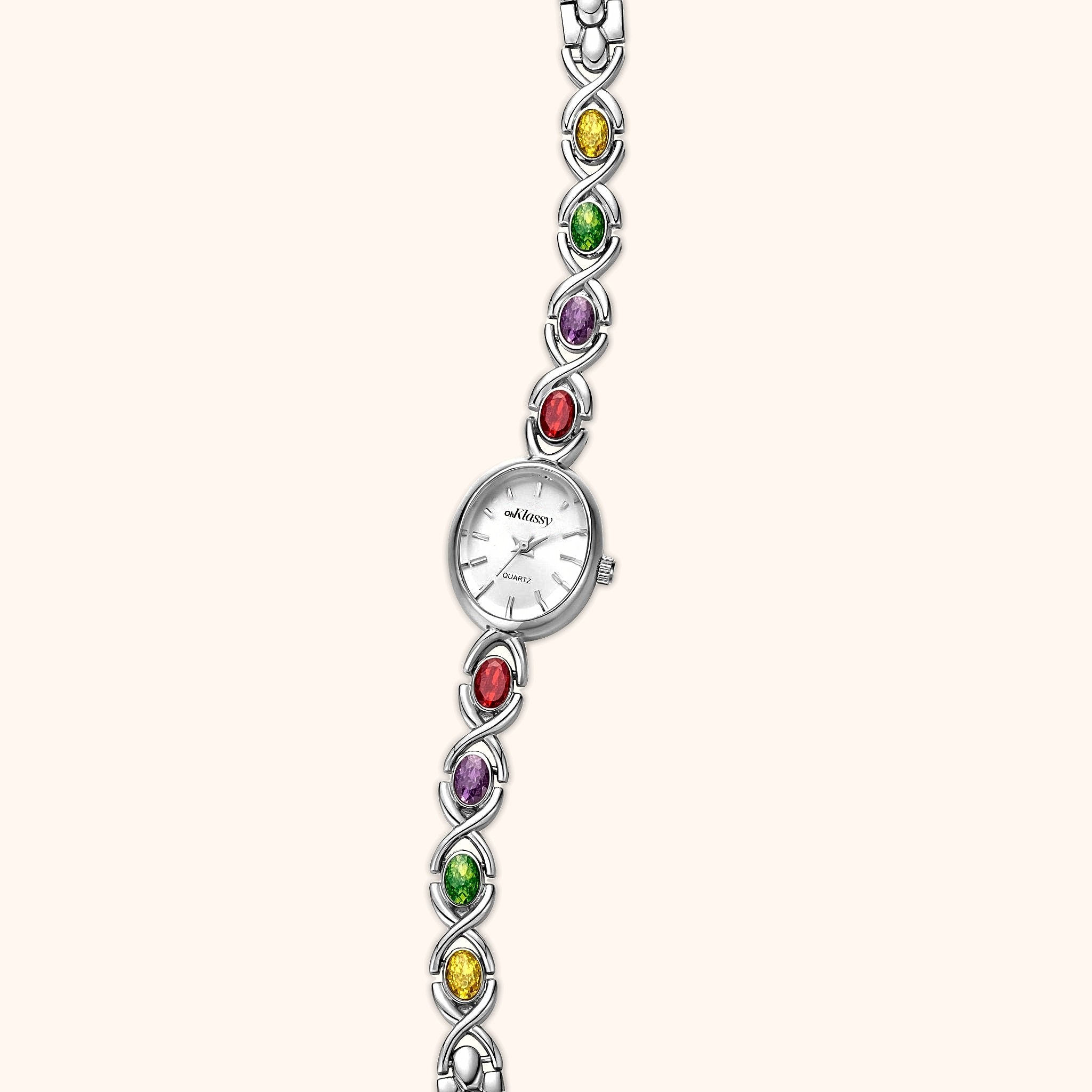 OhKlassy Ismara Silver: vintage-geïnspireerd dameshorloge, totaalbeeld