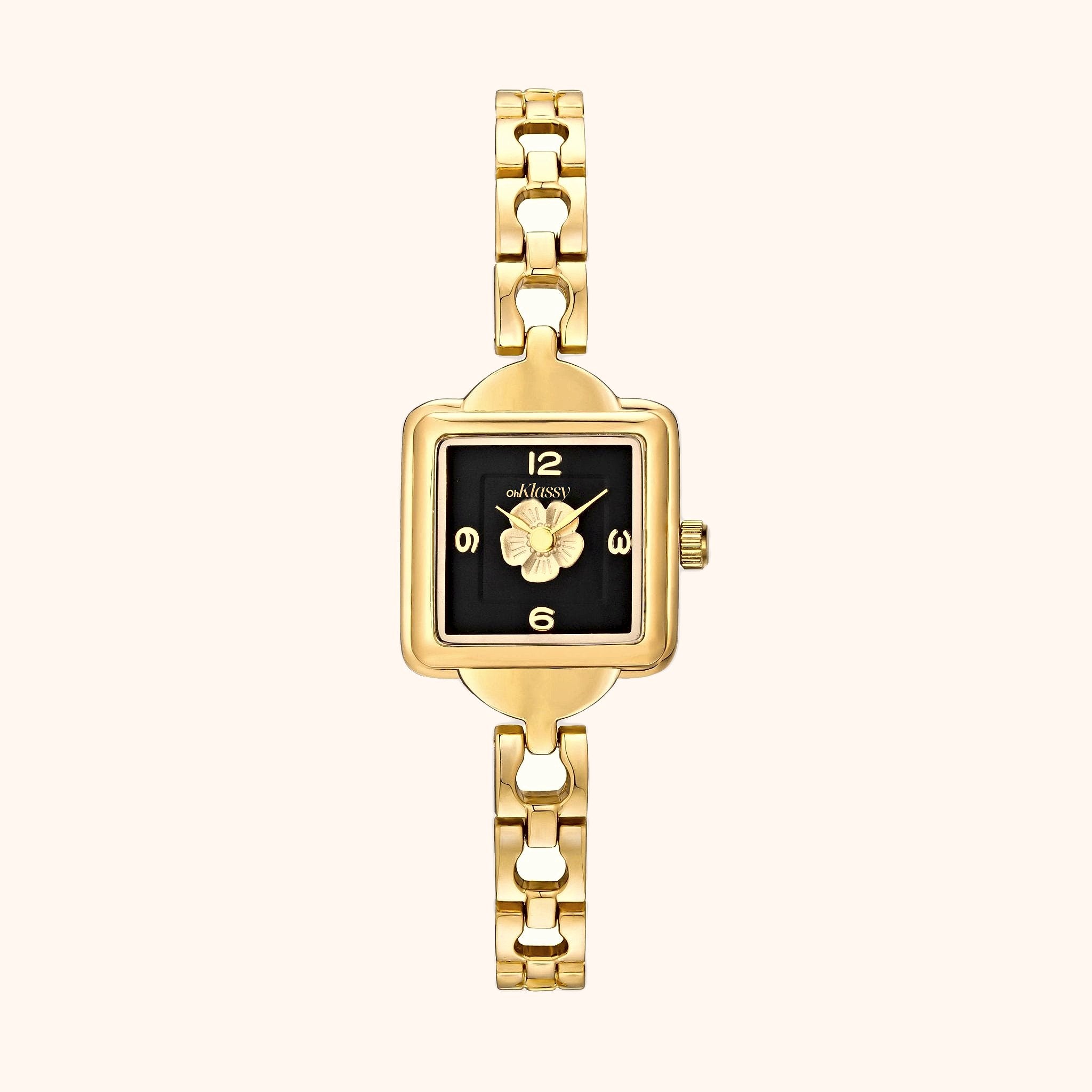 OhKlassy Lila Gold women's vintage-inspired watch, front view