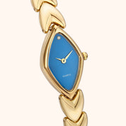 OhKlassy Lucille Gold Blue – Vintage-inspirierte Damenuhr, Nahaufnahme des Zifferblatts