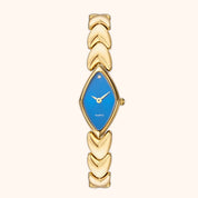 OhKlassy Lucille Gold Blue – Vintage-inspirierte Damenuhr, Vorderansicht