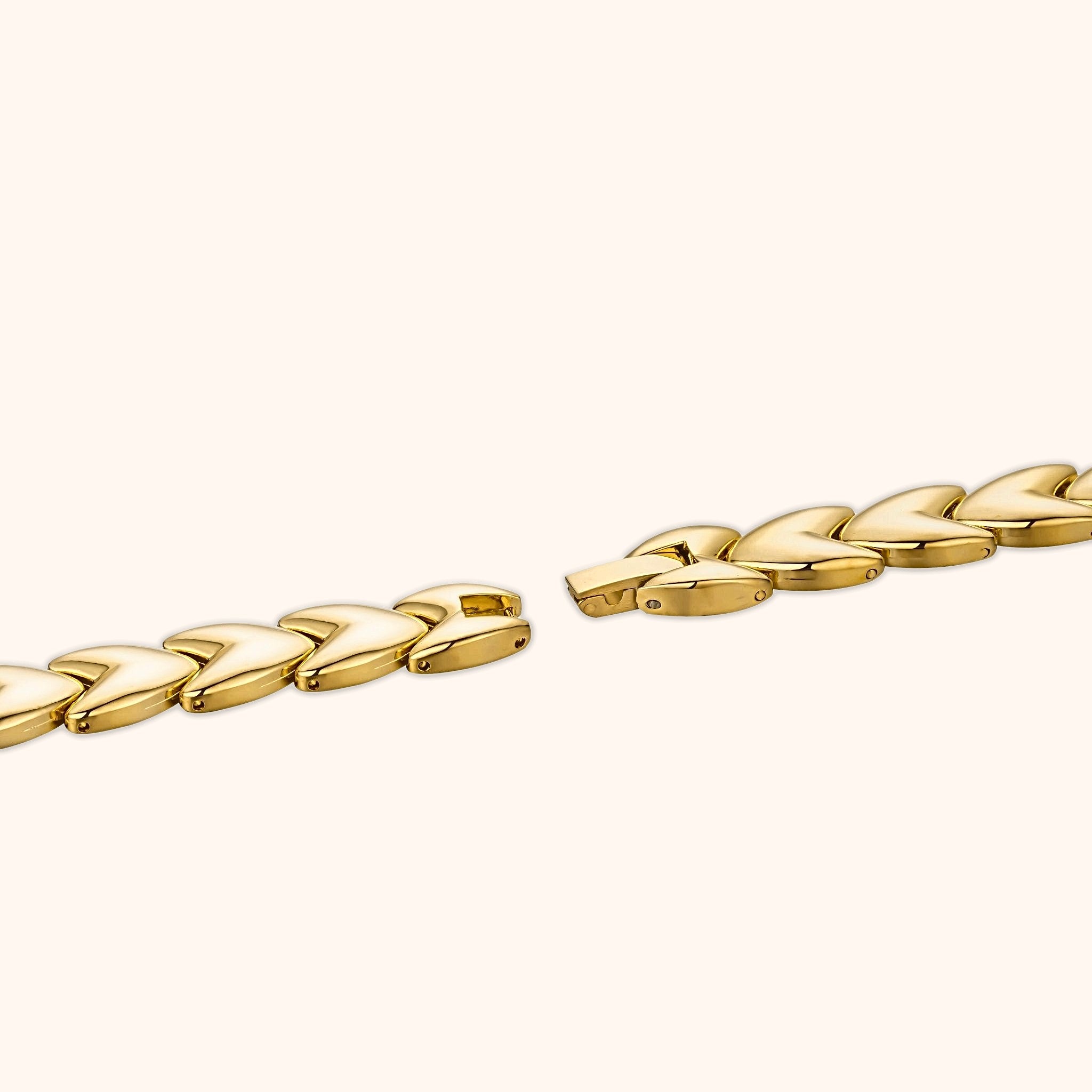 OhKlassy Lucille Gold Red women's vintage-inspired watch, bracelet and clasp detail