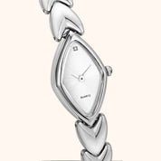 OhKlassy Lucille Silver women's vintage-inspired watch, dial close-up