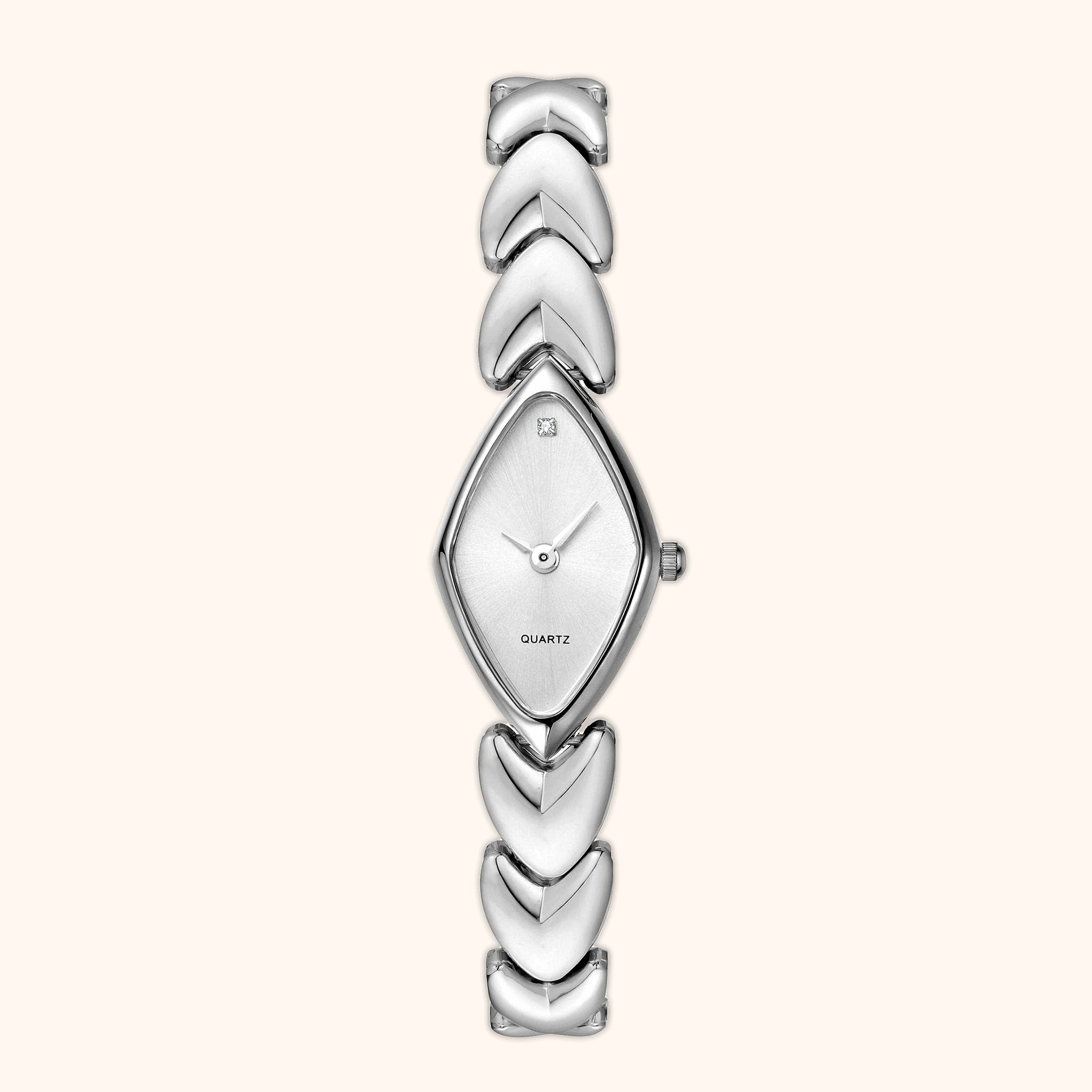 OhKlassy Lucille Silver women's vintage-inspired watch, front view